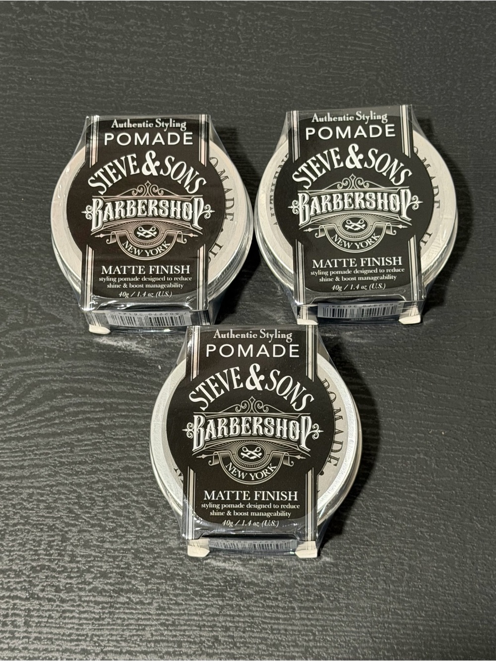 3 Men’s Hair Pomade by Barbershop Matte Finish